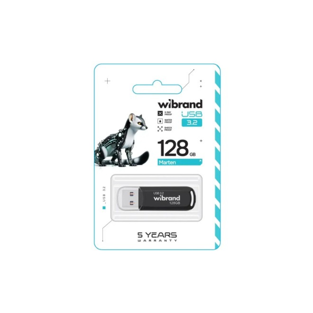 USB флеш накопичувач Wibrand 128GB Marten Black USB 3.2 Gen 1 (USB 3.0) (WI3.2/MA128P10B) 98_98.jpg - фото 2