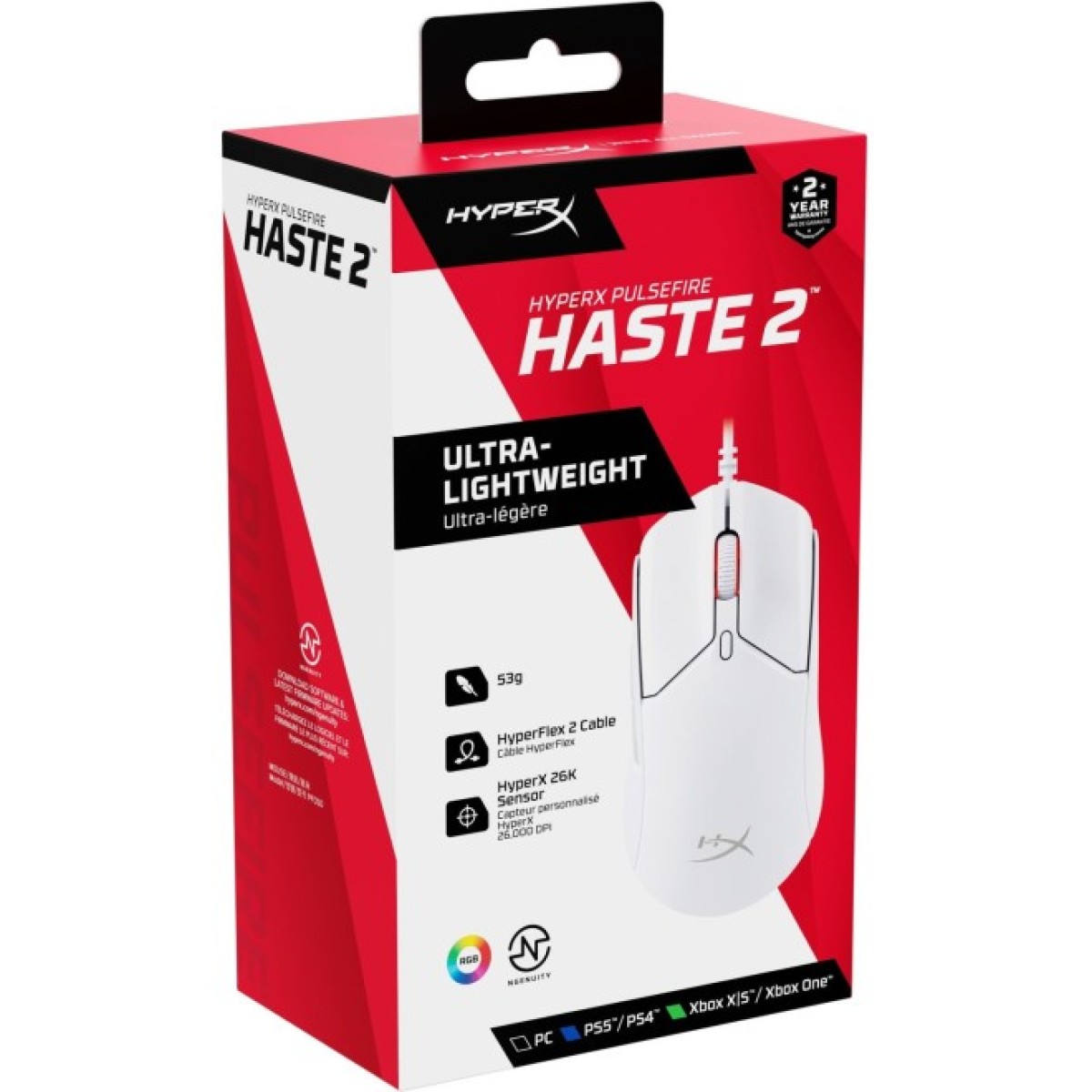 Мишка HyperX Pulsefire Haste 2 USB White (6N0A8AA) 98_98.jpg - фото 9