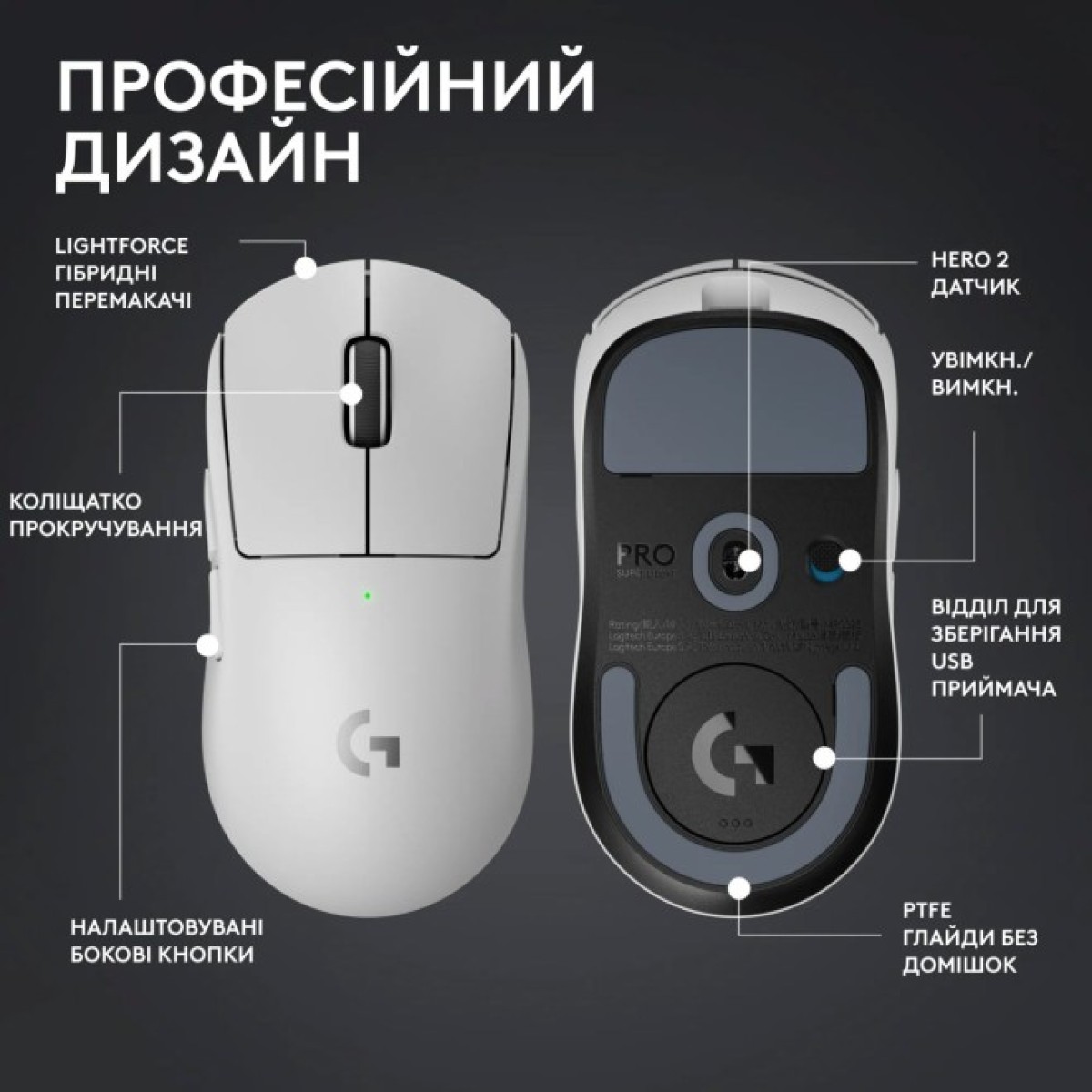 Мышка Logitech G Pro X Superlight 2 Lightspeed Wireless White (910-006638) 98_98.jpg - фото 6