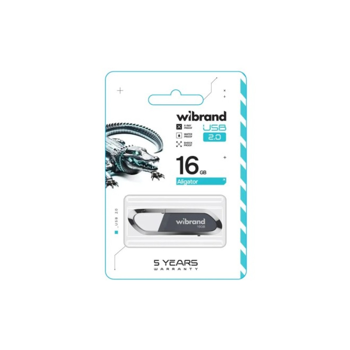 USB флеш накопитель Wibrand 16GB Aligator Grey USB 2.0 (WI2.0/AL16U7G) 98_98.jpg - фото 2