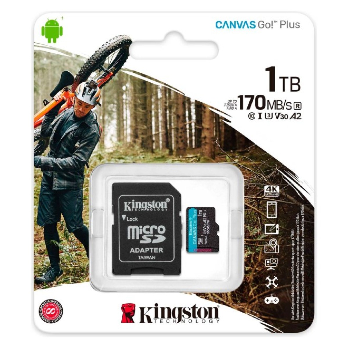 Карта пам'яті Kingston 1TB microSD class 10 UHS-I U3 V30 A2 Canvas Go Plus (SDCG3/1TB) 98_98.jpg - фото 3