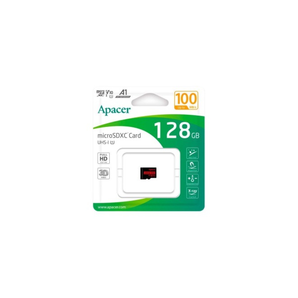 Карта пам'яті Apacer 128GB microSD class 10 UHS-I V10 A1 (AP128GMCSX10UB-RA) 98_98.jpg - фото 2