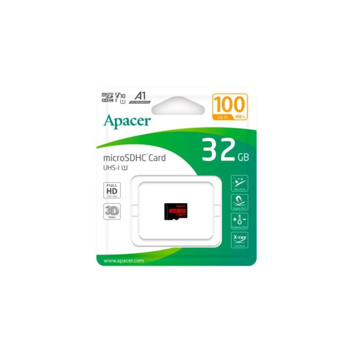 Карта пам'яті Apacer 32GB microSD class 10 UHS-I V10 A1 (AP32GMCSH10UB-RA) 98_98.jpg - фото 2