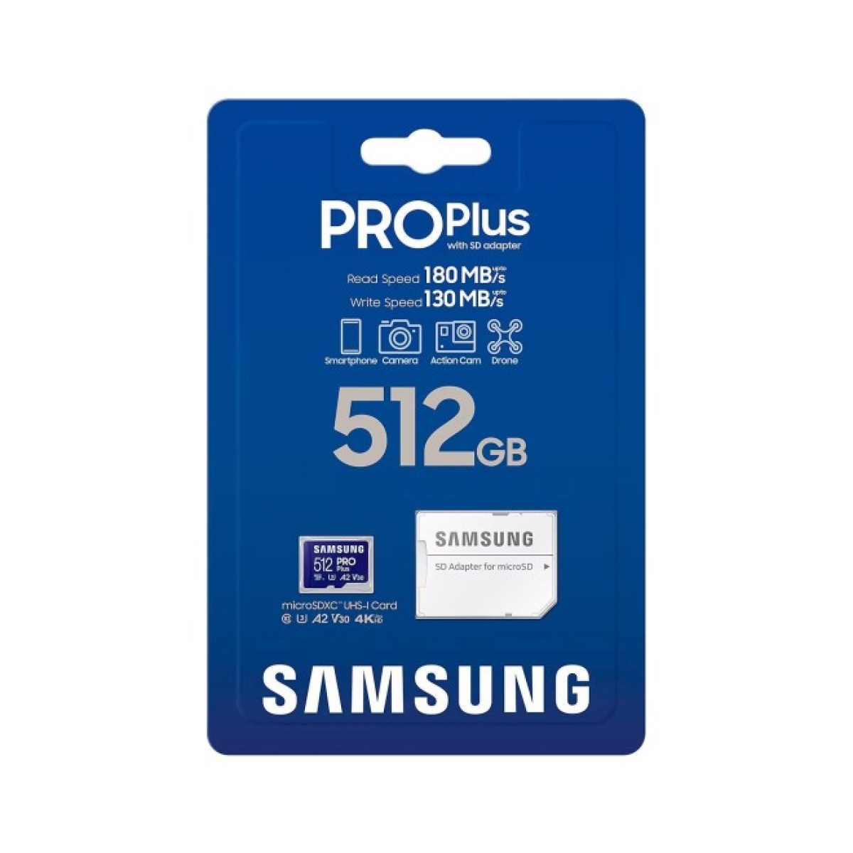 Карта памяти Samsung 512 GB microSDXC Pro Plus UHS-I U3 V30 A2 Class 10 + SD-adap (MB-MD512SA/EU MB-MС512SA/EU) 98_98.jpg - фото 3