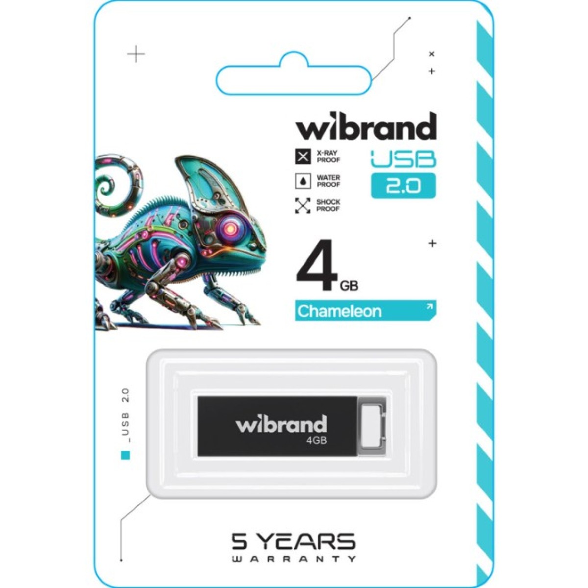 USB флеш накопичувач Wibrand 4GB Chameleon Black USB 2.0 (WI2.0/CH4U6B) 98_98.jpg - фото 2