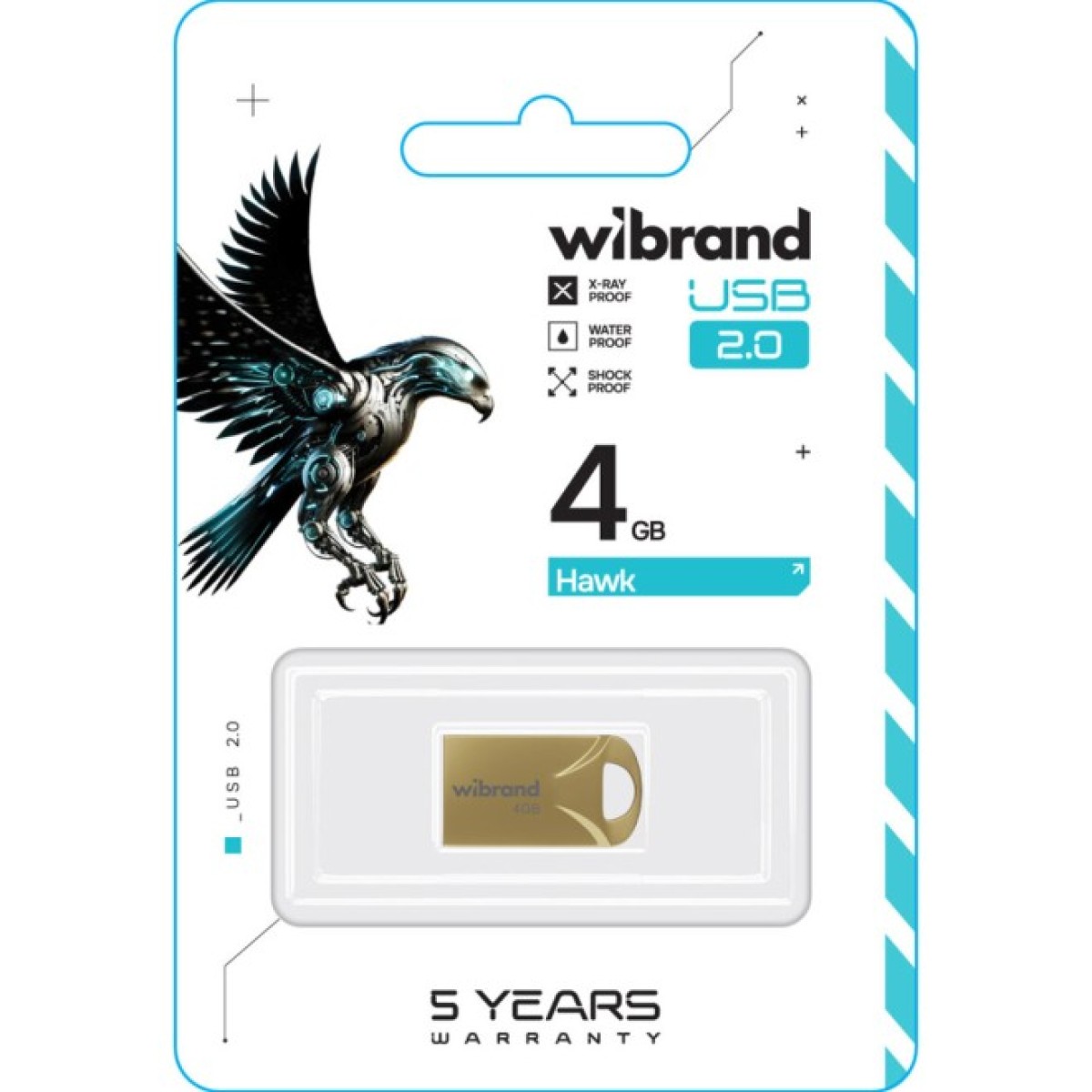 USB флеш накопитель Wibrand 4GB Hawk Gold USB 2.0 (WI2.0/HA4M1G) 98_98.jpg - фото 2