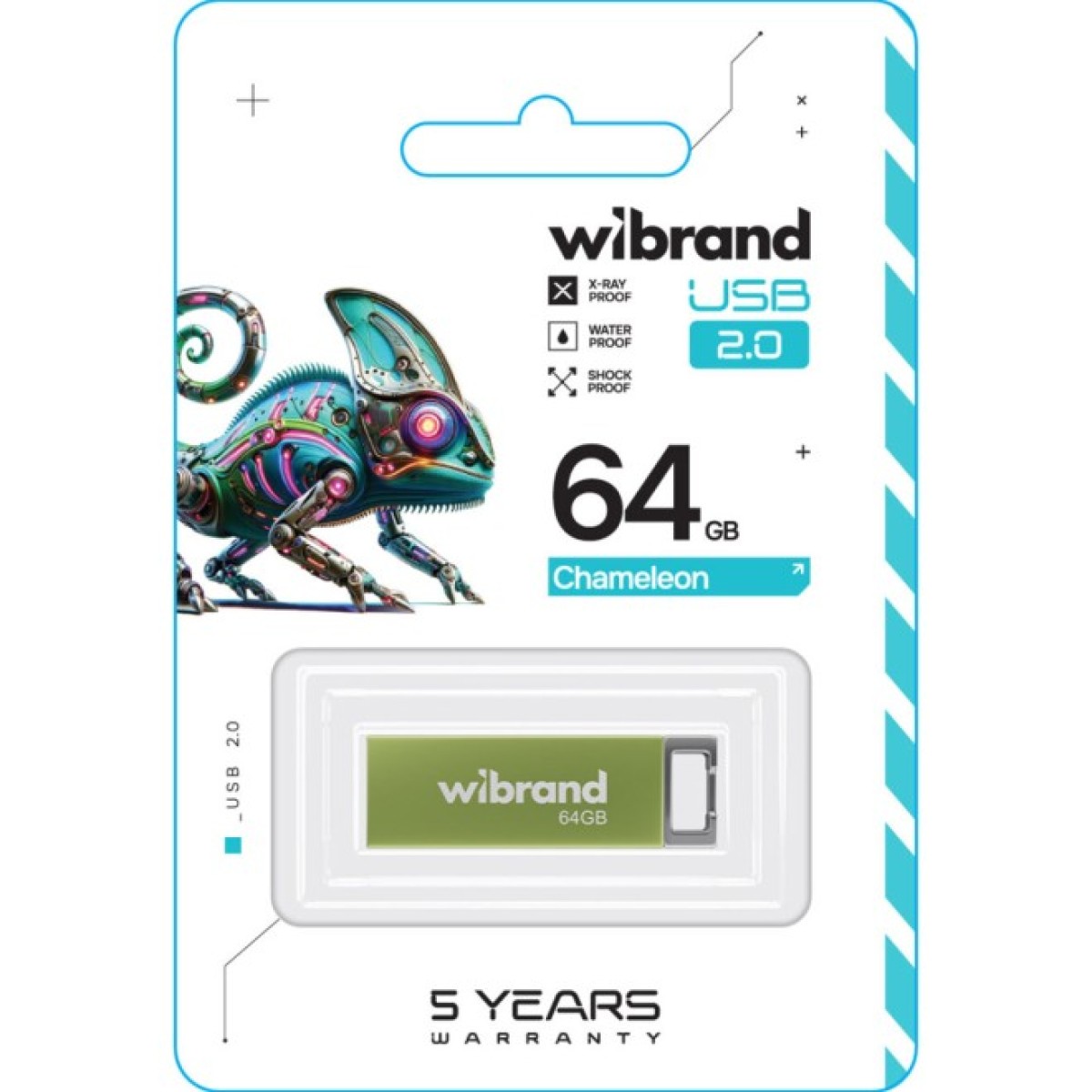 USB флеш накопичувач Wibrand 64GB Chameleon Green USB 2.0 (WI2.0/CH64U6LG) 98_98.jpg - фото 2