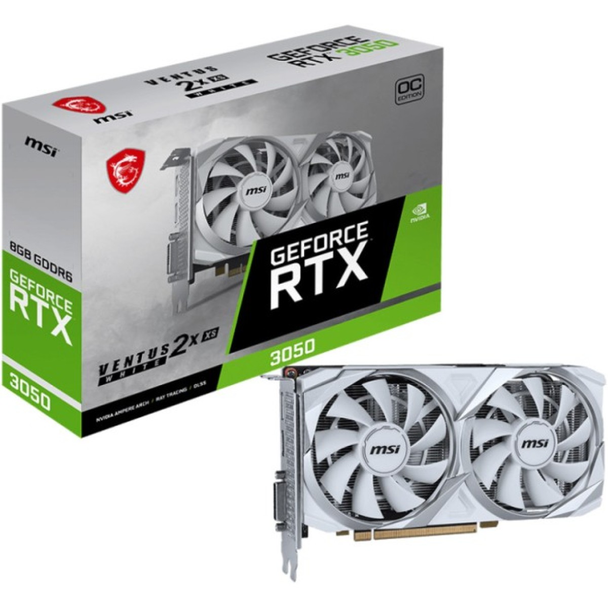 Видеокарта MSI GeForce RTX3050 8Gb VENTUS 2X XS WHITE OC (RTX 3050 VENTUS 2X XS WHITE 8G OC) 98_98.jpg - фото 1