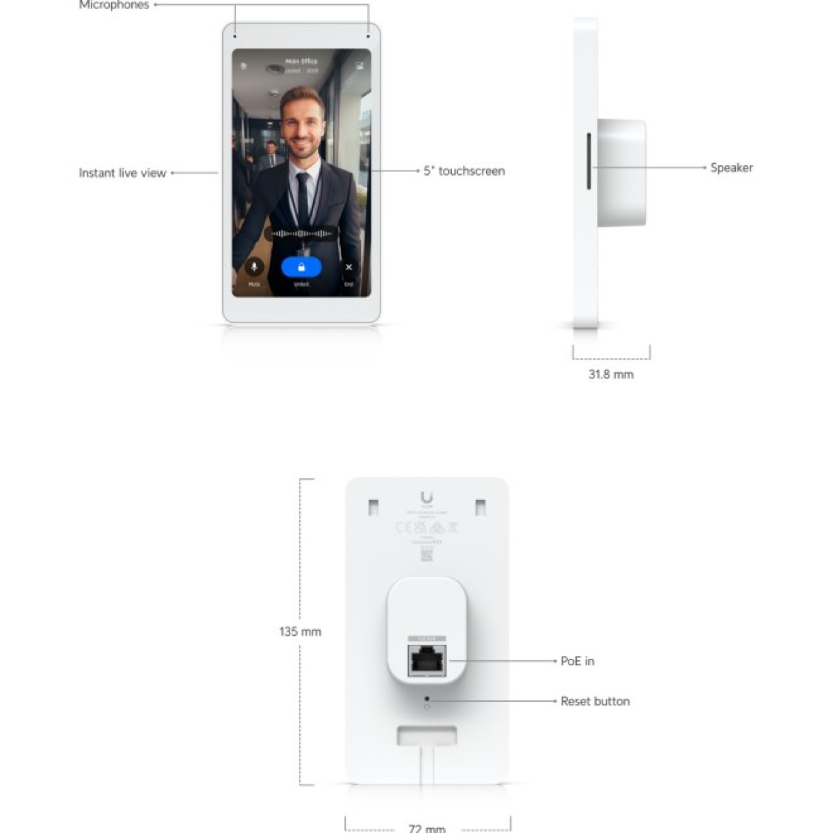 Видеодомофон Ubiquiti UniFi Access Intercom Viewer (UA-Intercom-Viewer) 98_98.jpg - фото 9