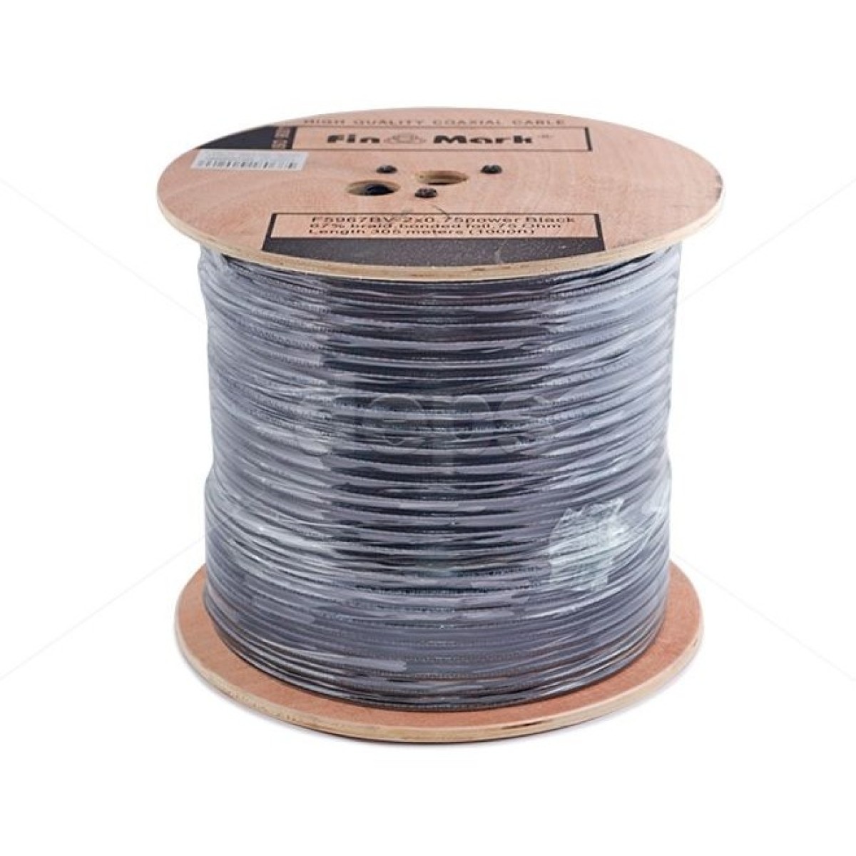 Абонентський коаксіальний кабель FinMark F5967BV-2x0.75 POWER з додатковими токоведущими провідниками, Чорний (305м) 98_98.jpg - фото 2
