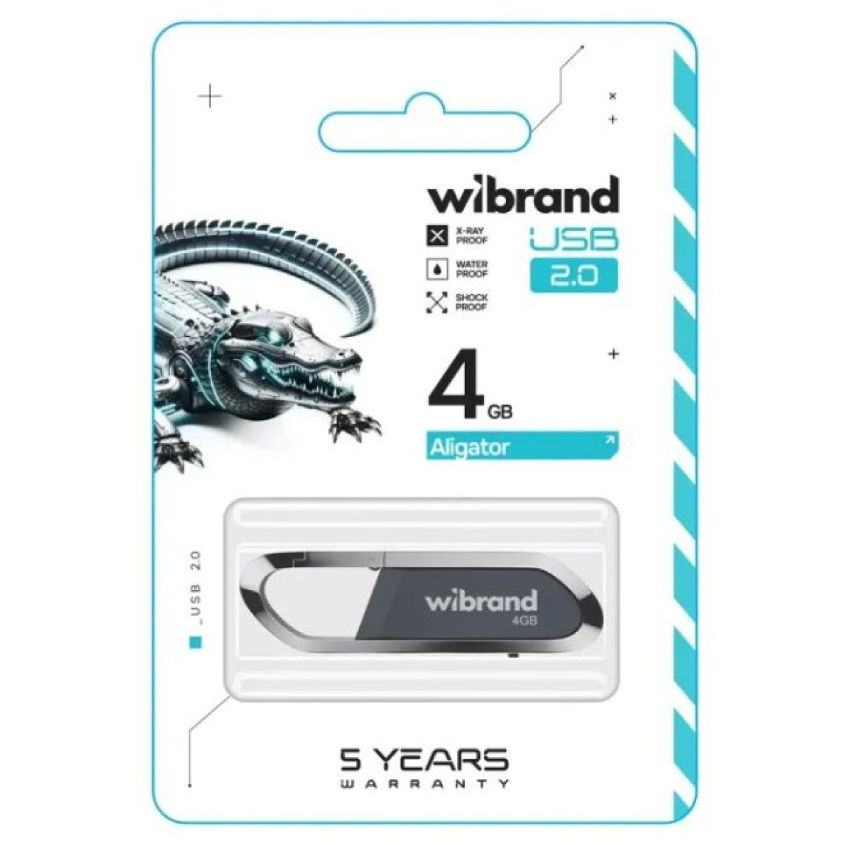 USB флеш накопичувач Wibrand 4GB Aligator Grey USB 2.0 (WI2.0/AL4U7G) 98_98.jpg - фото 2