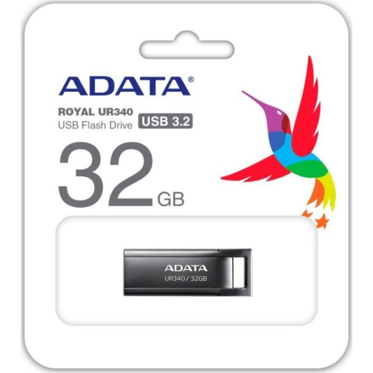 USB флеш накопитель ADATA 32GB UR340 Black USB 3.2 (AROY-UR340-32GBK) 98_98.jpg - фото 3