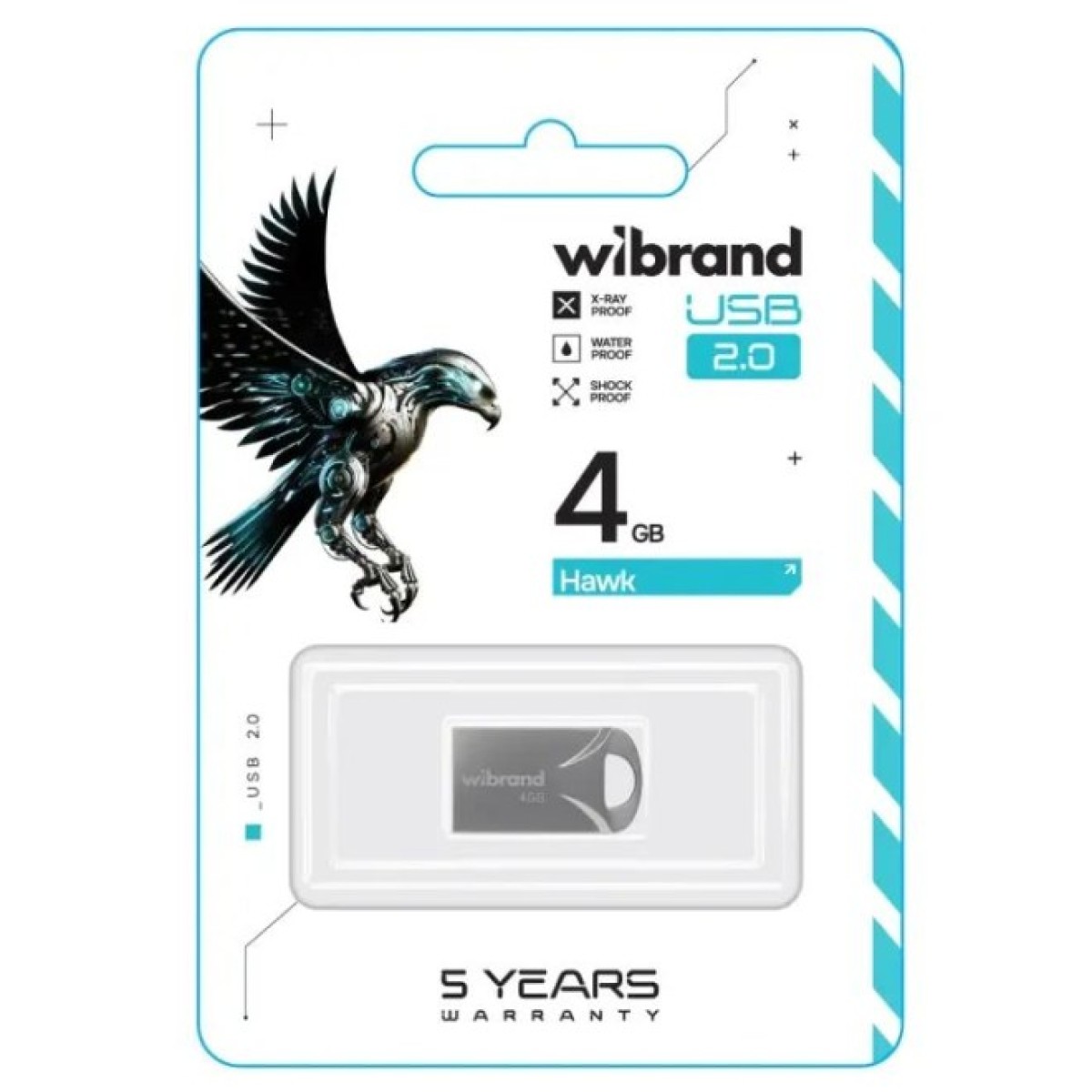 USB флеш накопичувач Wibrand 4GB Hawk Silver USB 2.0 (WI2.0/HA4M1S) 98_98.jpg - фото 2