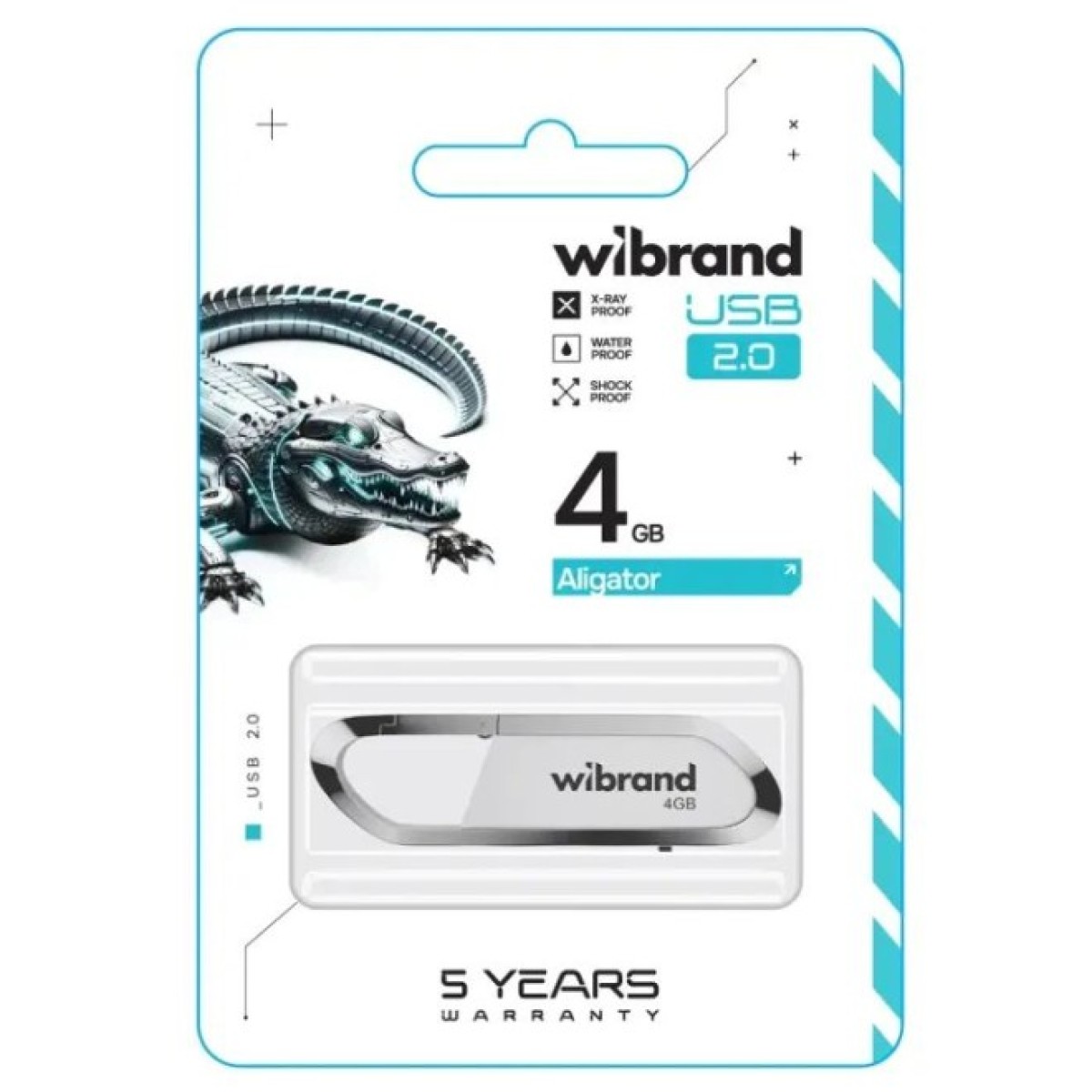 USB флеш накопичувач Wibrand 4GB Aligator White USB 2.0 (WI2.0/AL4U7W) 98_98.jpg - фото 2