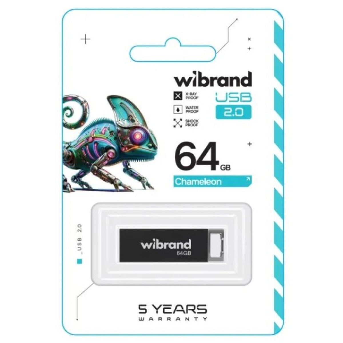 USB флеш накопитель Wibrand 64GB Chameleon Black USB 2.0 (WI2.0/CH64U6B) 98_98.jpg - фото 2