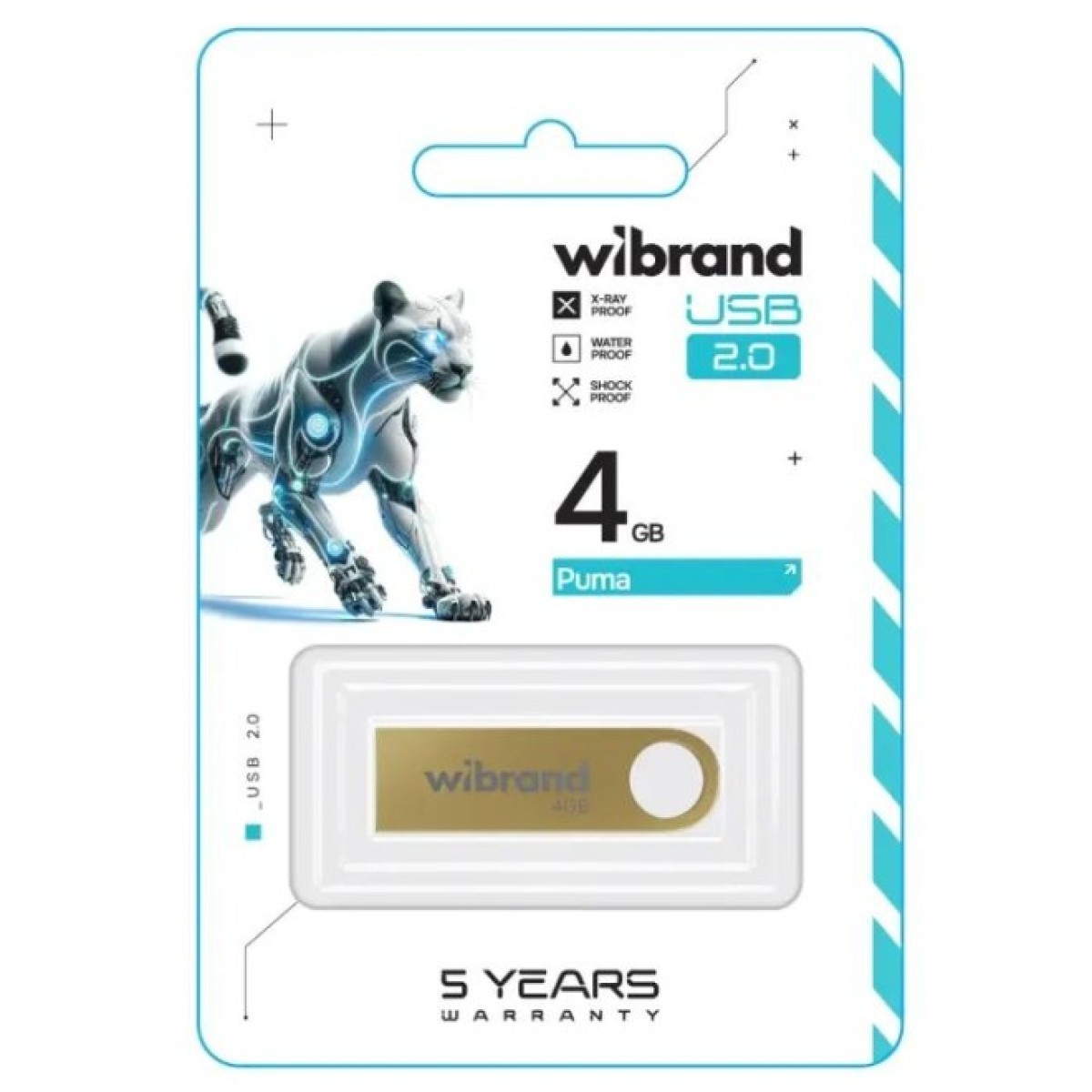 USB флеш накопитель Wibrand 4GB Puma Gold USB 2.0 (WI2.0/PU4U1G) 98_98.jpg - фото 2