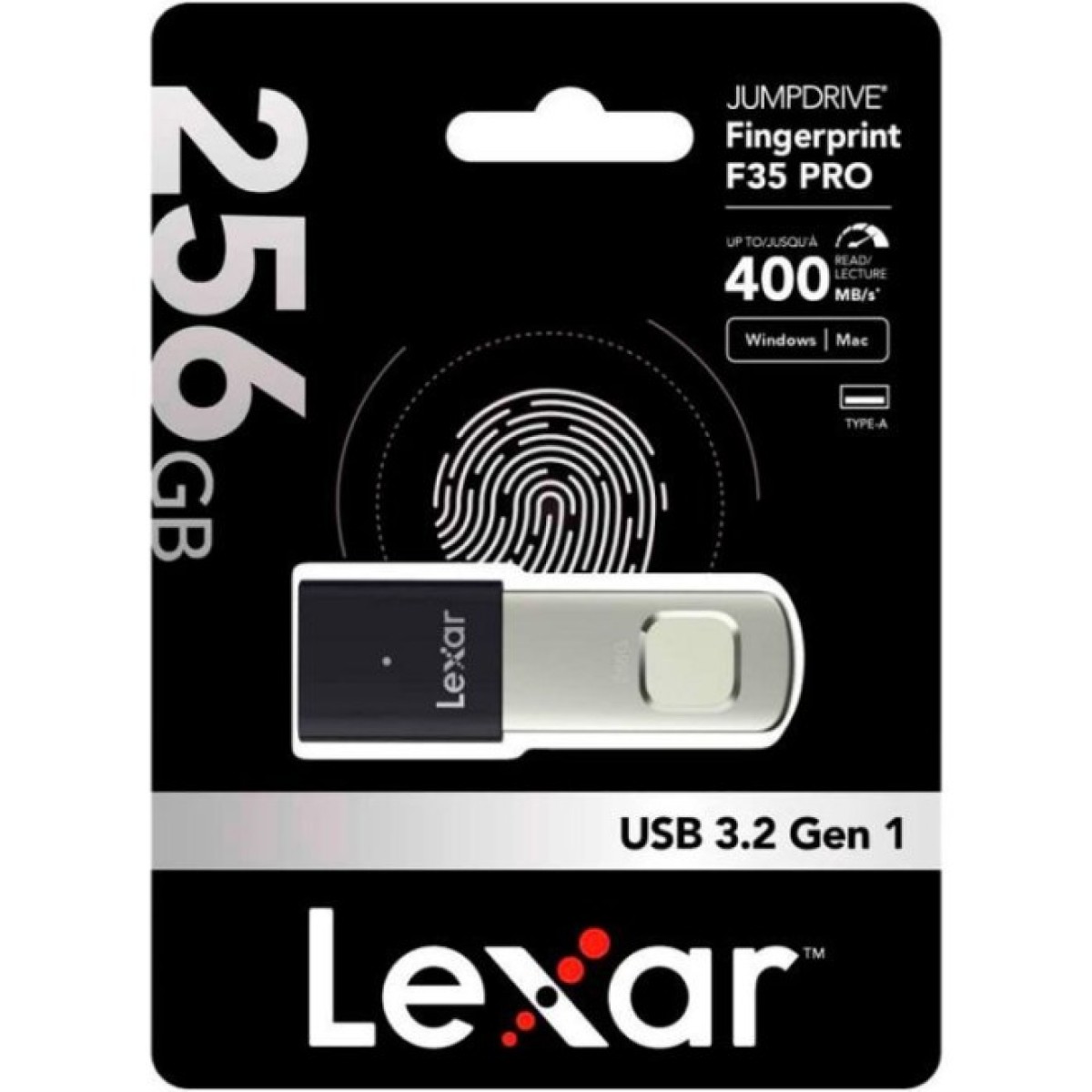 USB флеш накопитель Lexar 256GB JumpDrive Fingerprint F35 Pro USB 3.2 (LJDF35P256G-RNBNG) 98_98.jpg - фото 8
