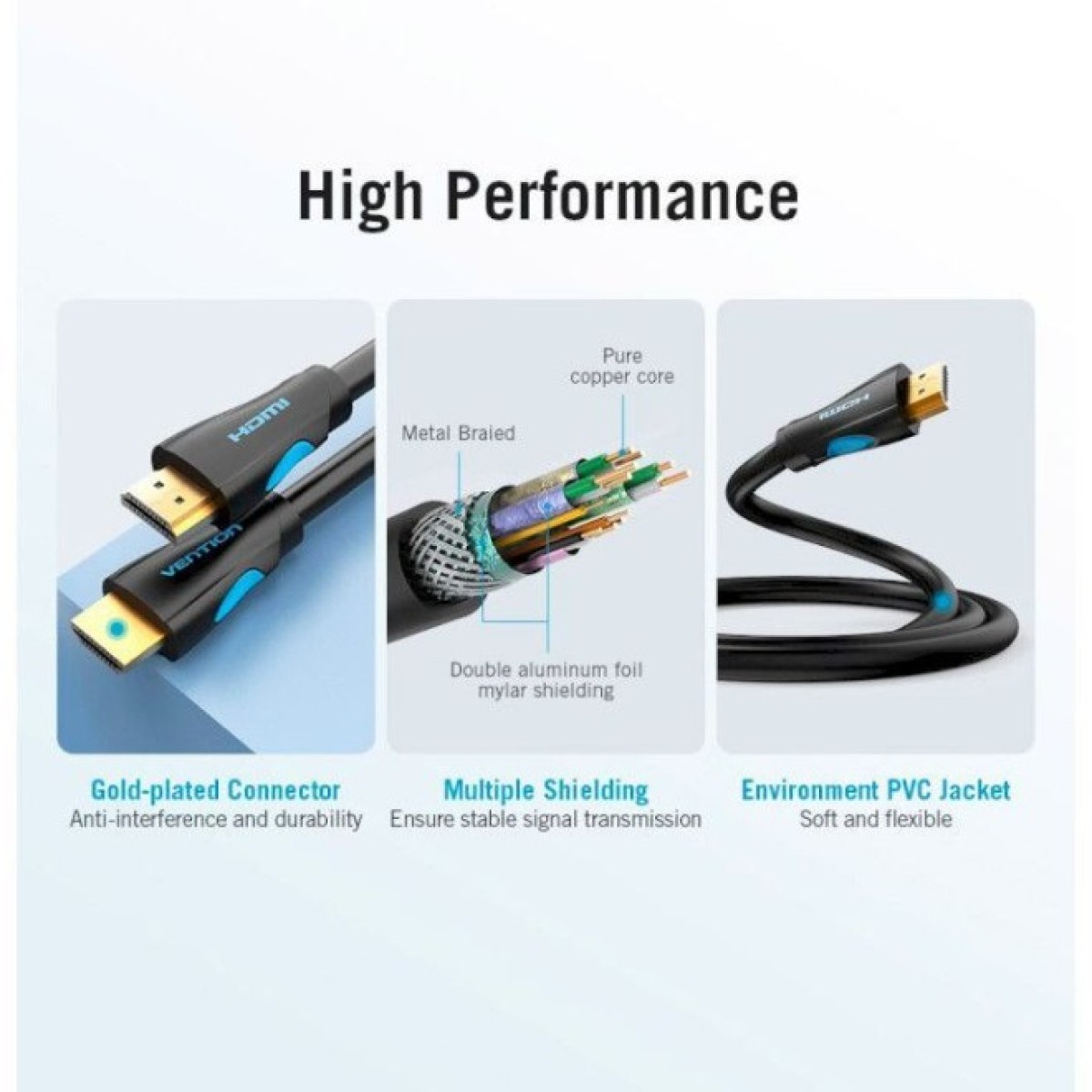 Кабель мультимедийный HDMI to HDMI 15.0m V2.0 4K 30Hz PVC Vention (VAA-M02-B1500) 98_98.jpg - фото 2