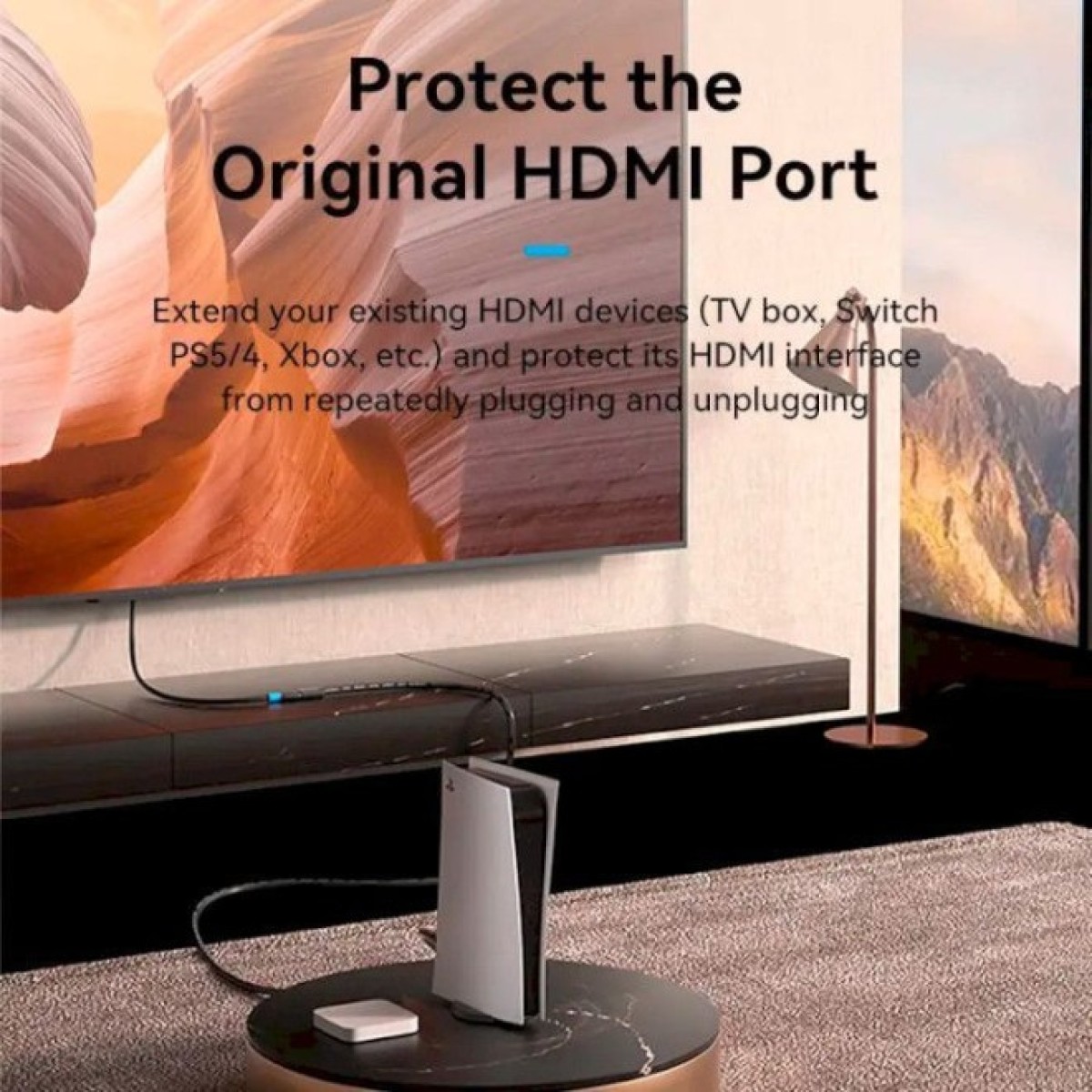Кабель мультимедійний HDMI M to HDMI F 5.0m V2.0 4K 60Hz PVC Vention (AHCBJ) 98_98.jpg - фото 4