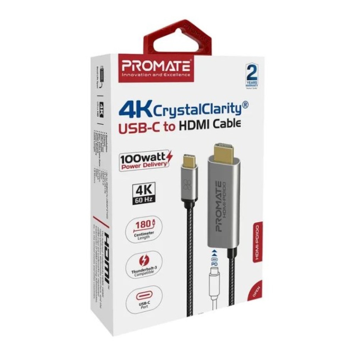 Кабель мультимедийный USB-C to HDMI hdmi-pd100.grey Promate (hdmi-pd100.grey) 98_98.jpg - фото 2