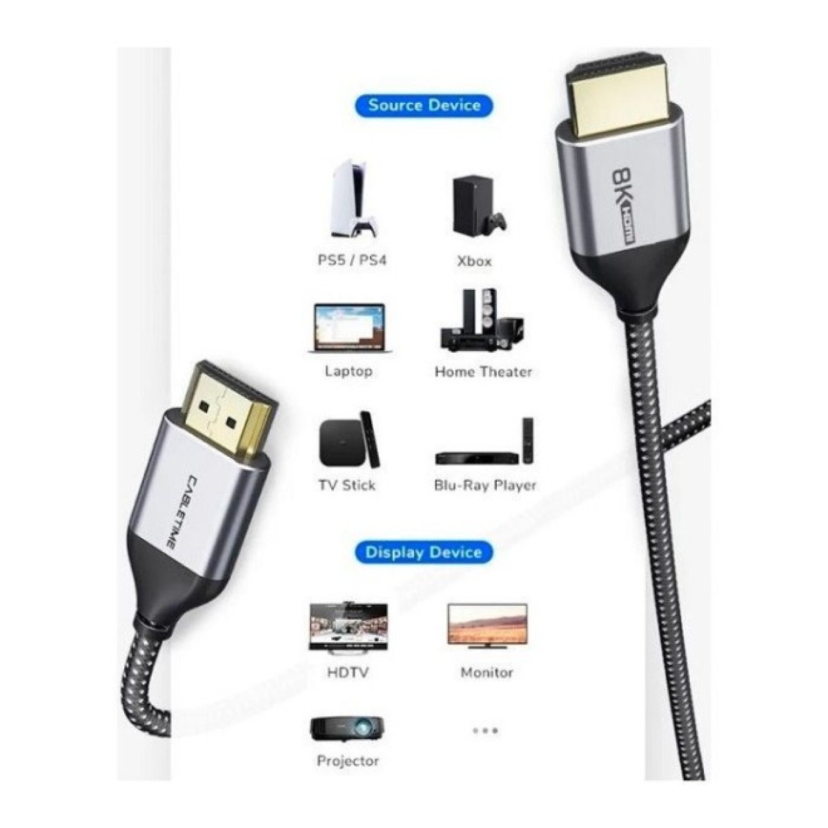 Кабель мультимедійний HDMI to HDMI 2.0m v2.1 Cabletime (CA914654) 98_98.jpg - фото 2
