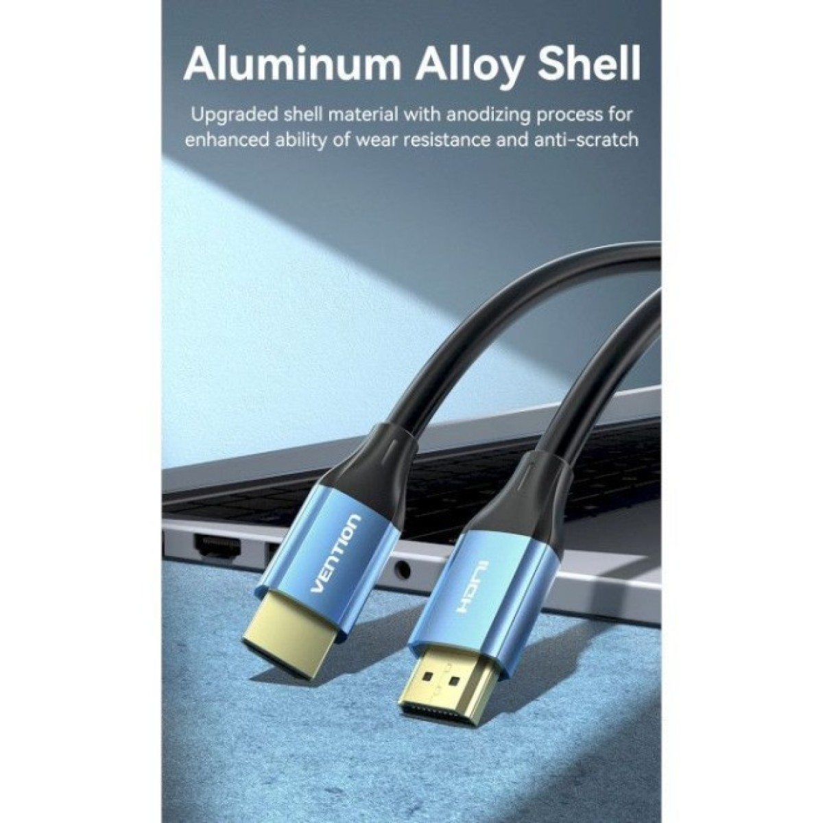 Кабель мультимедійний HDMI to HDMI 5.0m V2.0 4K 60Hz Aluminum Alloy Blue Vention (ALHSJ) 98_98.jpg - фото 3