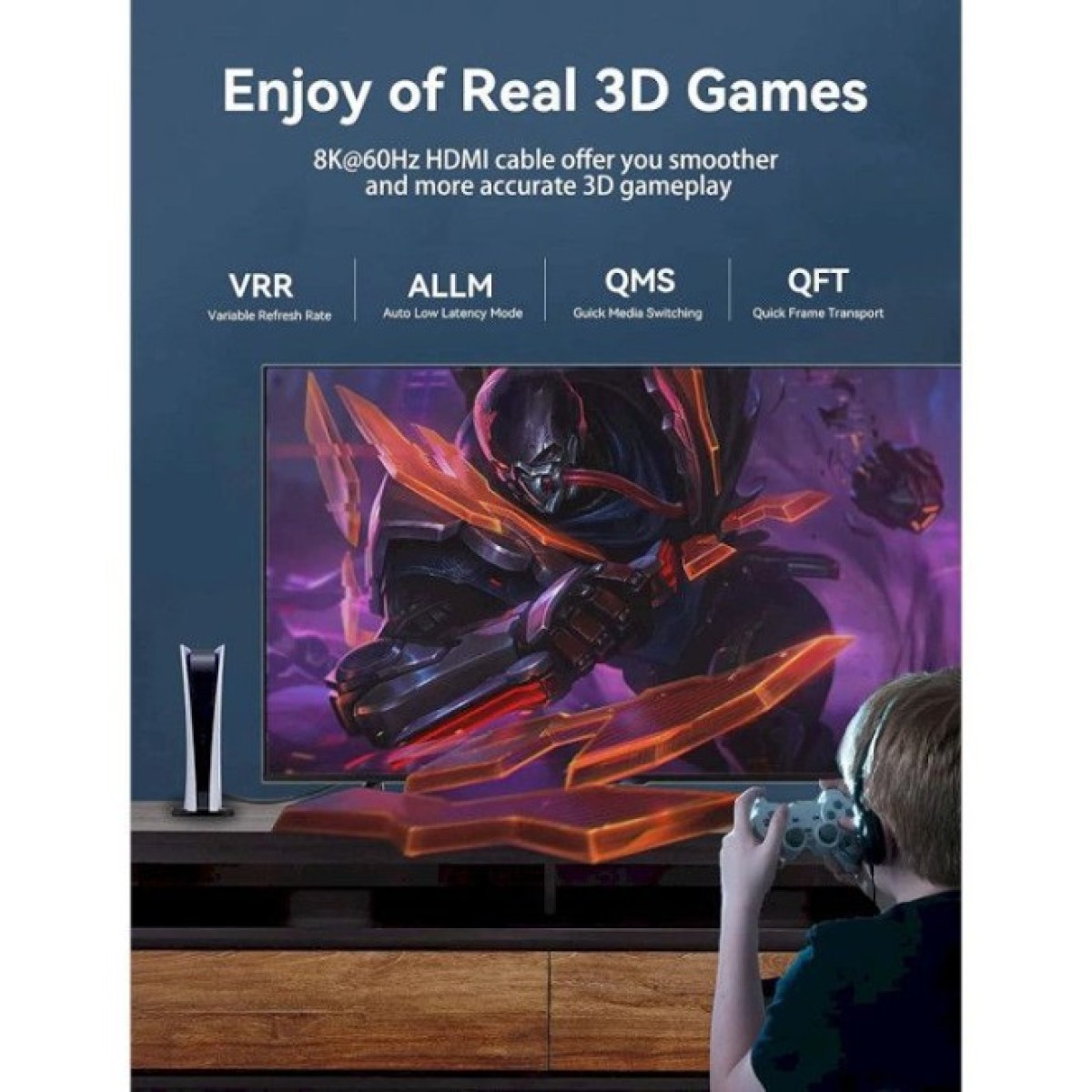 Кабель мультимедийный HDMI to HDMI 5.0m V2.1 8K 60Hz PVC Vention (AANBJ) 98_98.jpg - фото 5