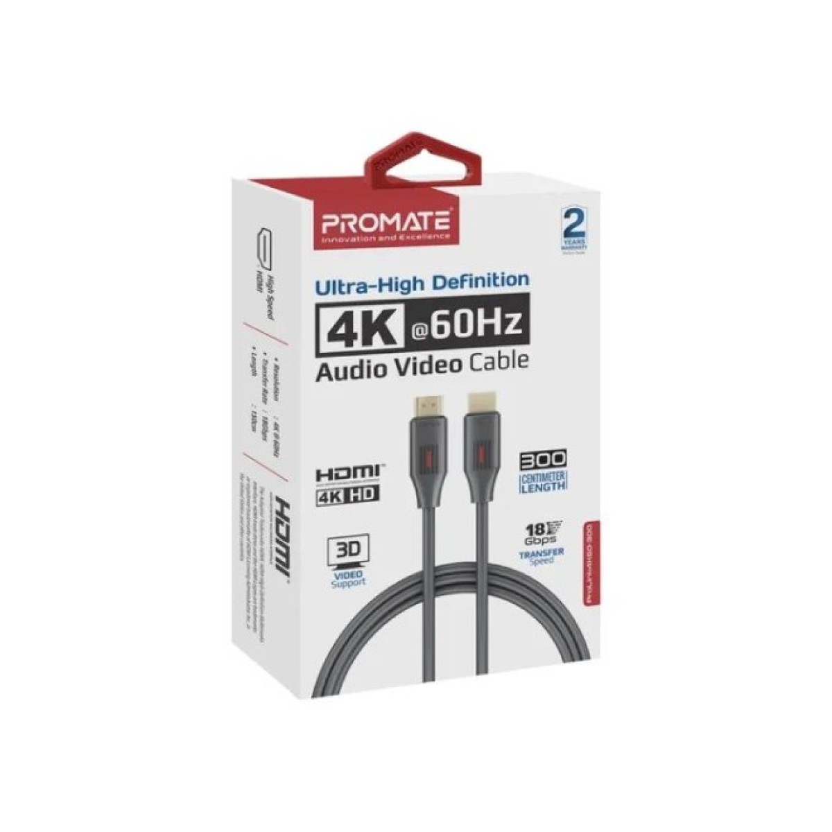 Кабель мультимедийный HDMI to HDMI v.2.0 prolink4k60-300 Promate (prolink4k60-300) 98_98.jpg - фото 2