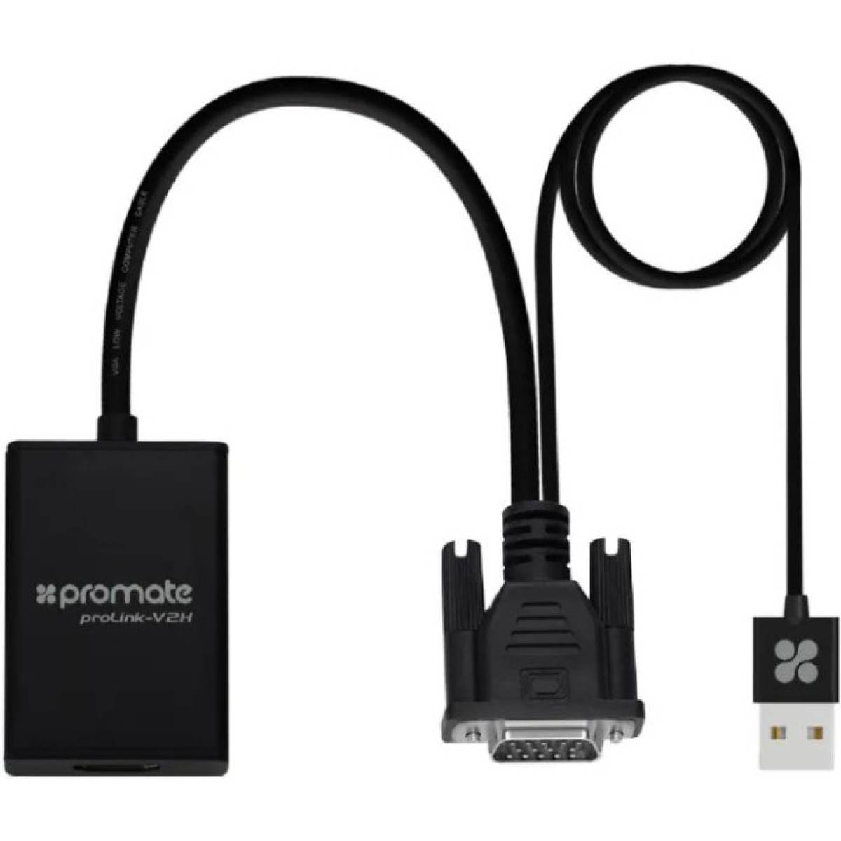 Кабель мультимедийный HDMI to VGA/USB prolink-v2h.black Promate (prolink-v2h.black) 98_98.jpg - фото 1