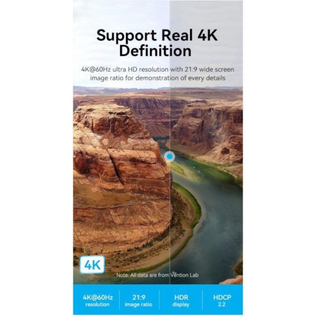 Кабель мультимедійний HDMI to HDMI 5.0m V2.0 4K 60Hz Aluminum Alloy Blue Vention (ALHSJ) 98_98.jpg - фото 7
