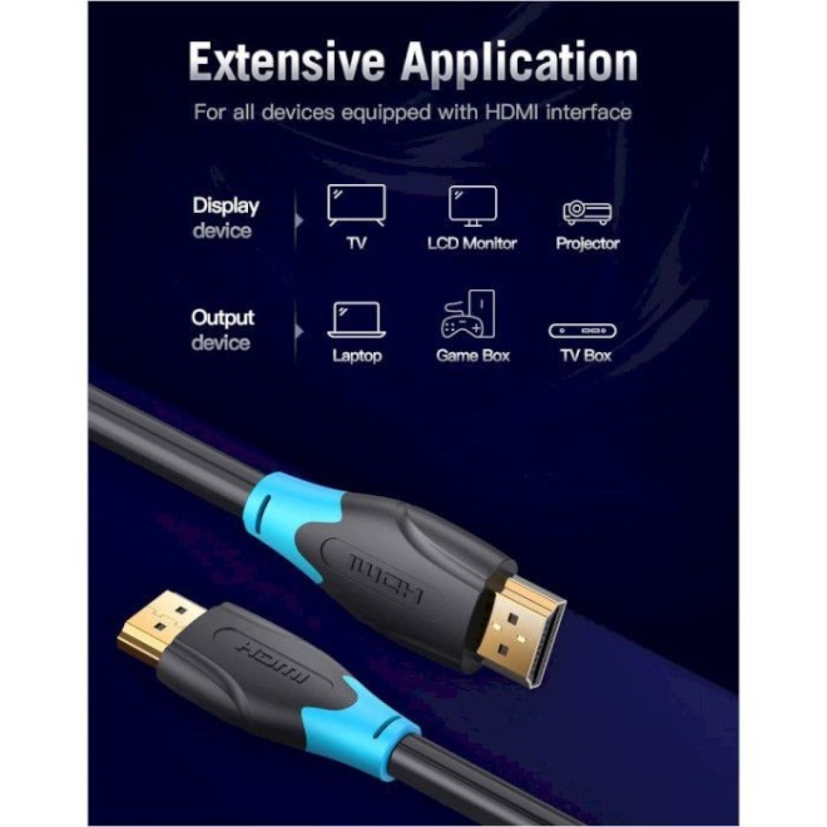 Кабель мультимедійний HDMI to HDMI 8.0m V2.0 4K 60Hz PVC Vention (AACBK) 98_98.jpg - фото 5
