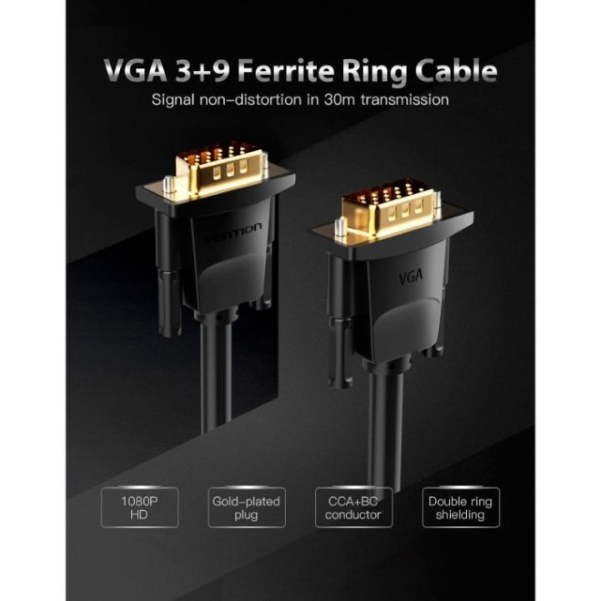Кабель мультимедийный VGA 8.0m ferrite Vention (DADBK) 98_98.jpg - фото 7