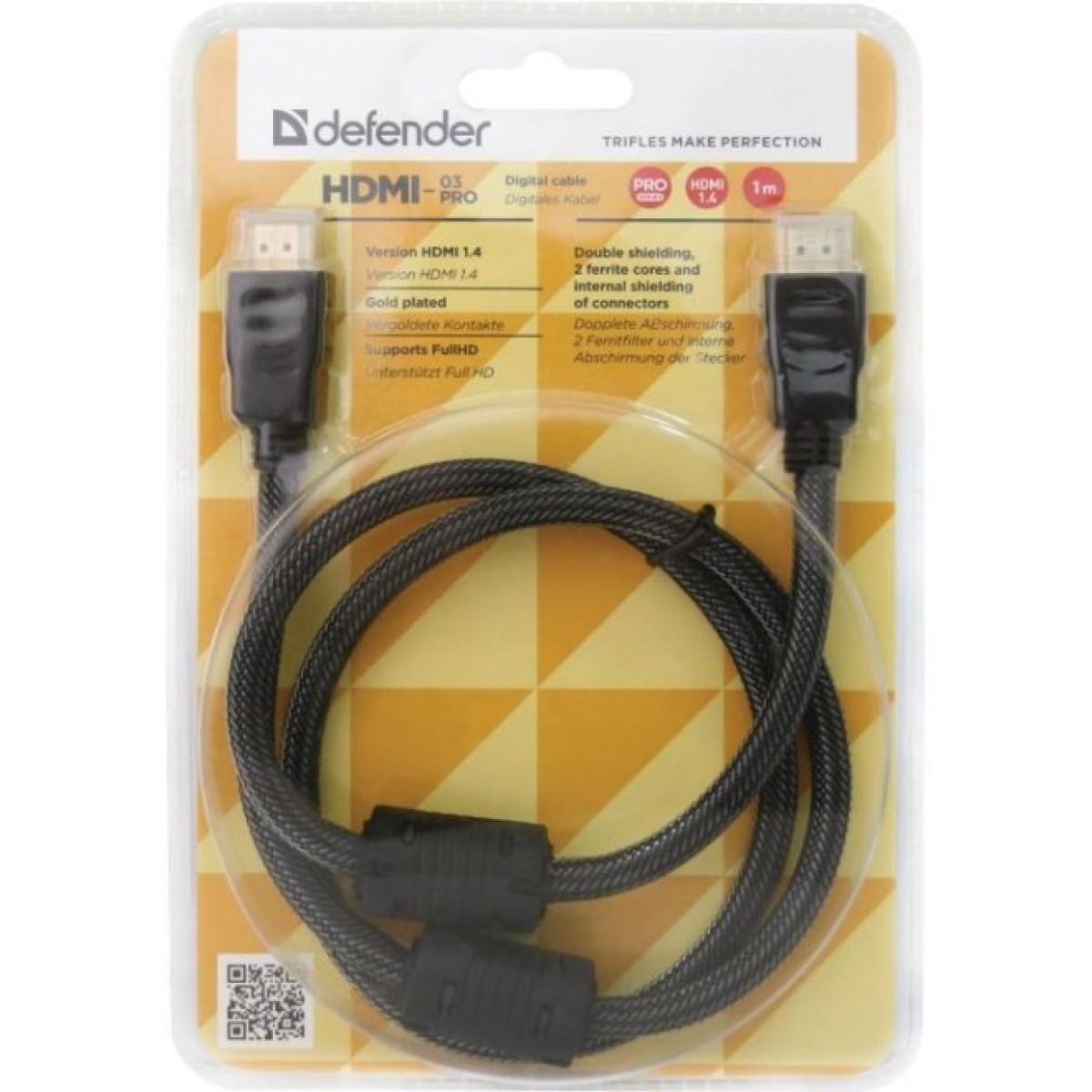 Кабель мультимедійний HDMI to HDMI 1.0m HDMI-03PRO Defender (87340) 98_98.jpg - фото 3