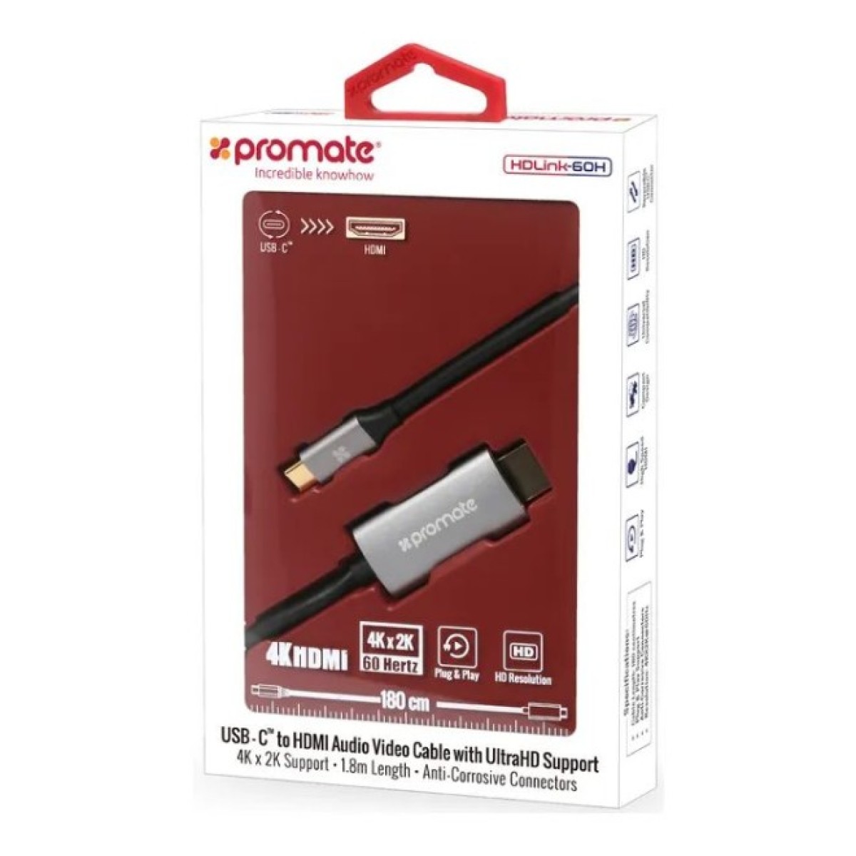 Кабель мультимедийный USB-C to HDMI hdlink-60h.grey Promate (hdlink-60h.grey) 98_98.jpg - фото 7