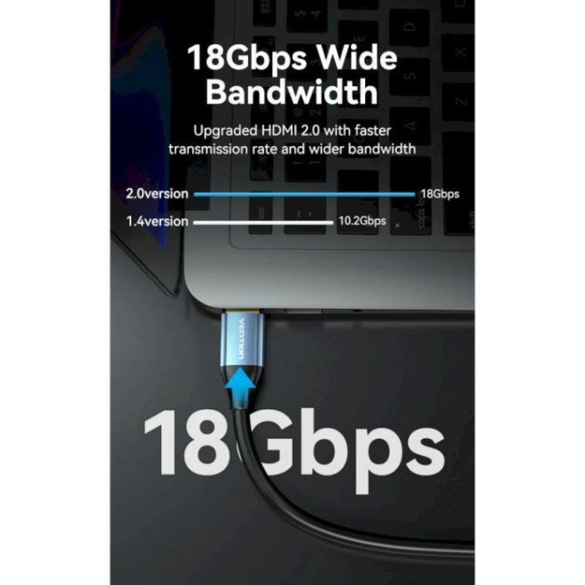 Кабель мультимедійний HDMI to HDMI 5.0m V2.0 4K 60Hz Aluminum Alloy Blue Vention (ALHSJ) 98_98.jpg - фото 10