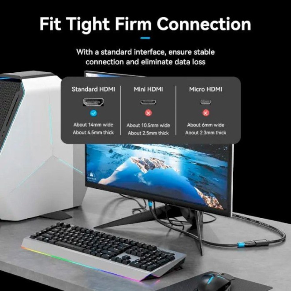Кабель мультимедійний HDMI M to HDMI F 5.0m V2.0 4K 60Hz PVC Vention (AHCBJ) 98_98.jpg - фото 12