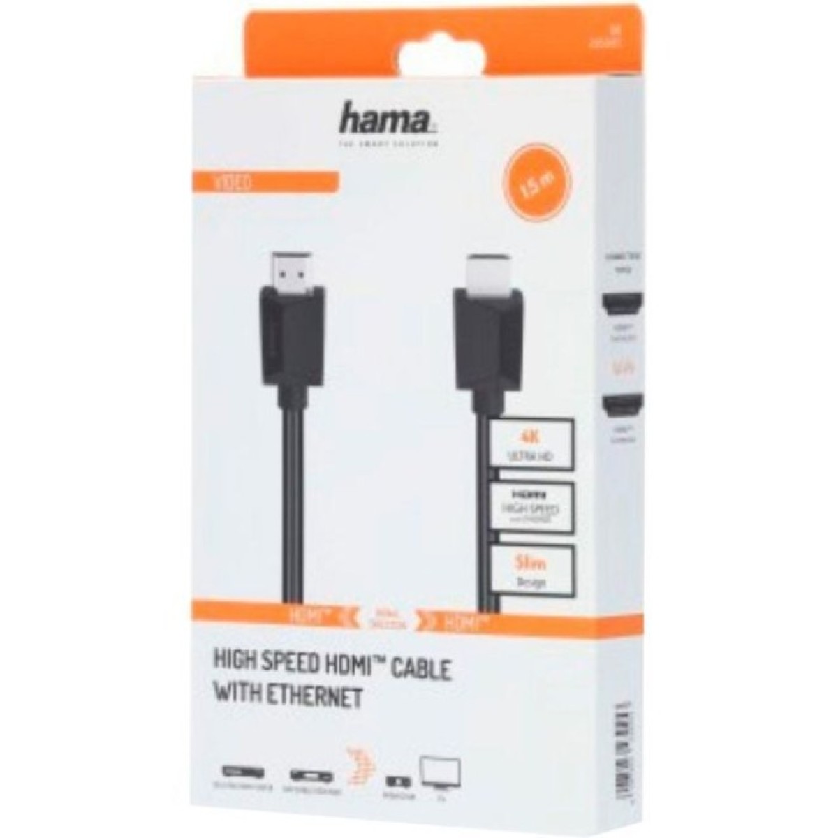 Кабель мультимедийный HDMI to HDMI 3.0m Black Ethernet 4K Hama (00205006) 98_98.jpg - фото 2