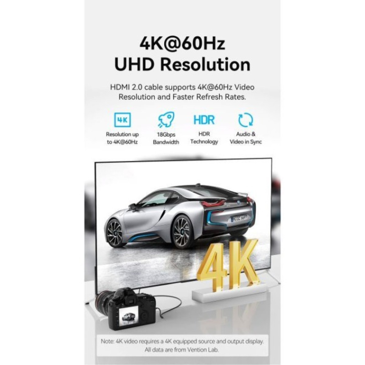 Кабель мультимедийный HDMI to HDMI Micro 3.0m V2.0 4K 60Hz18Gbps HDR Dolby Vention (AGIBI) 98_98.jpg - фото 12