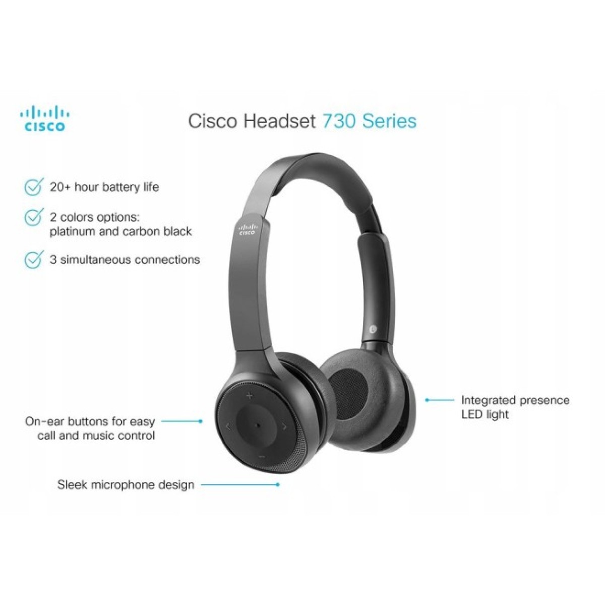 Наушники Bang & Olufsen Cisco 730 Wireless Dual On-ear Headset USB-A Bundle, Carbon Black (HS-WL-730-BUNA-C) 98_98.jpg - фото 4