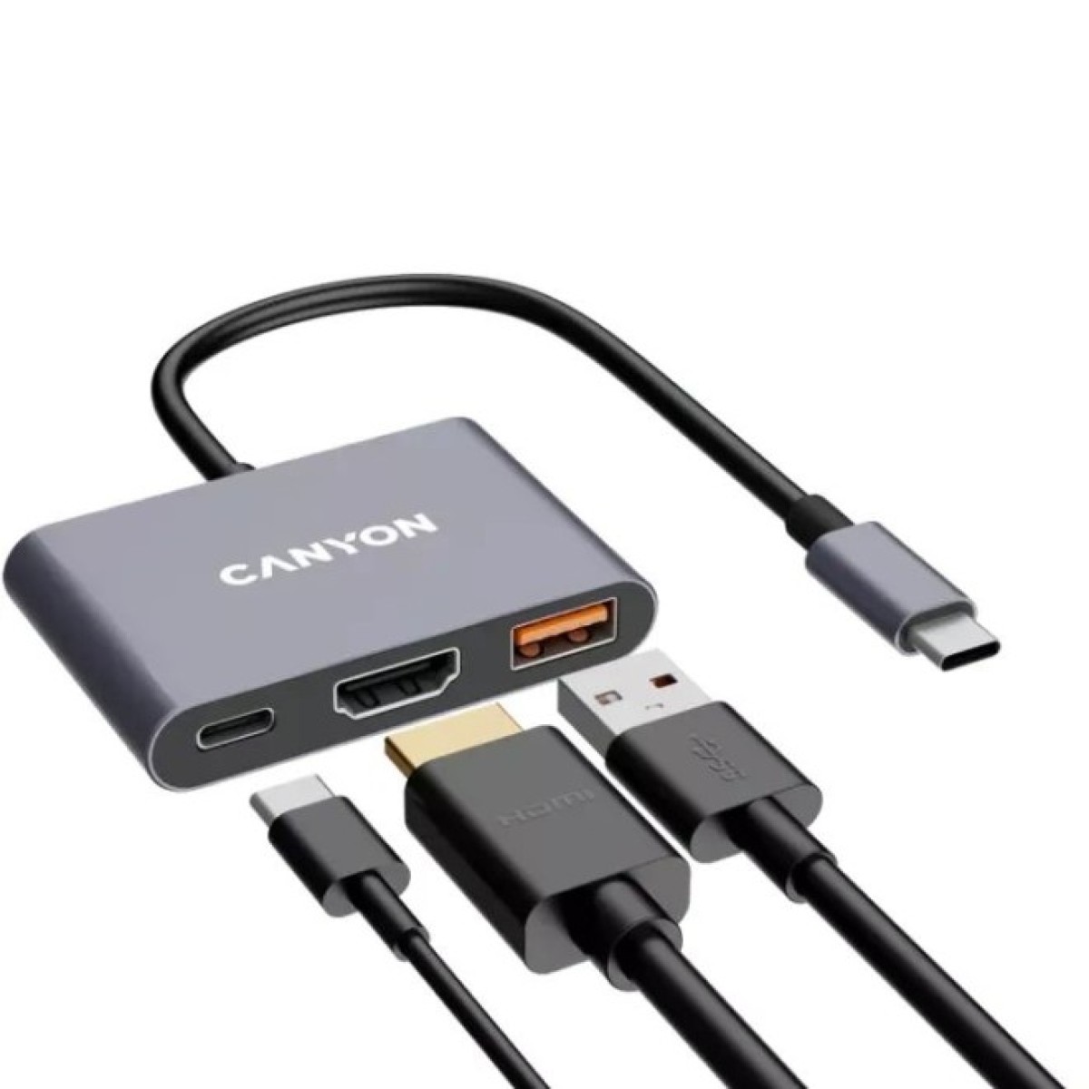 Концентратор Canyon hub DS-4 3in1 USB-C Grey (CNS-TDS4) 98_98.jpg - фото 2