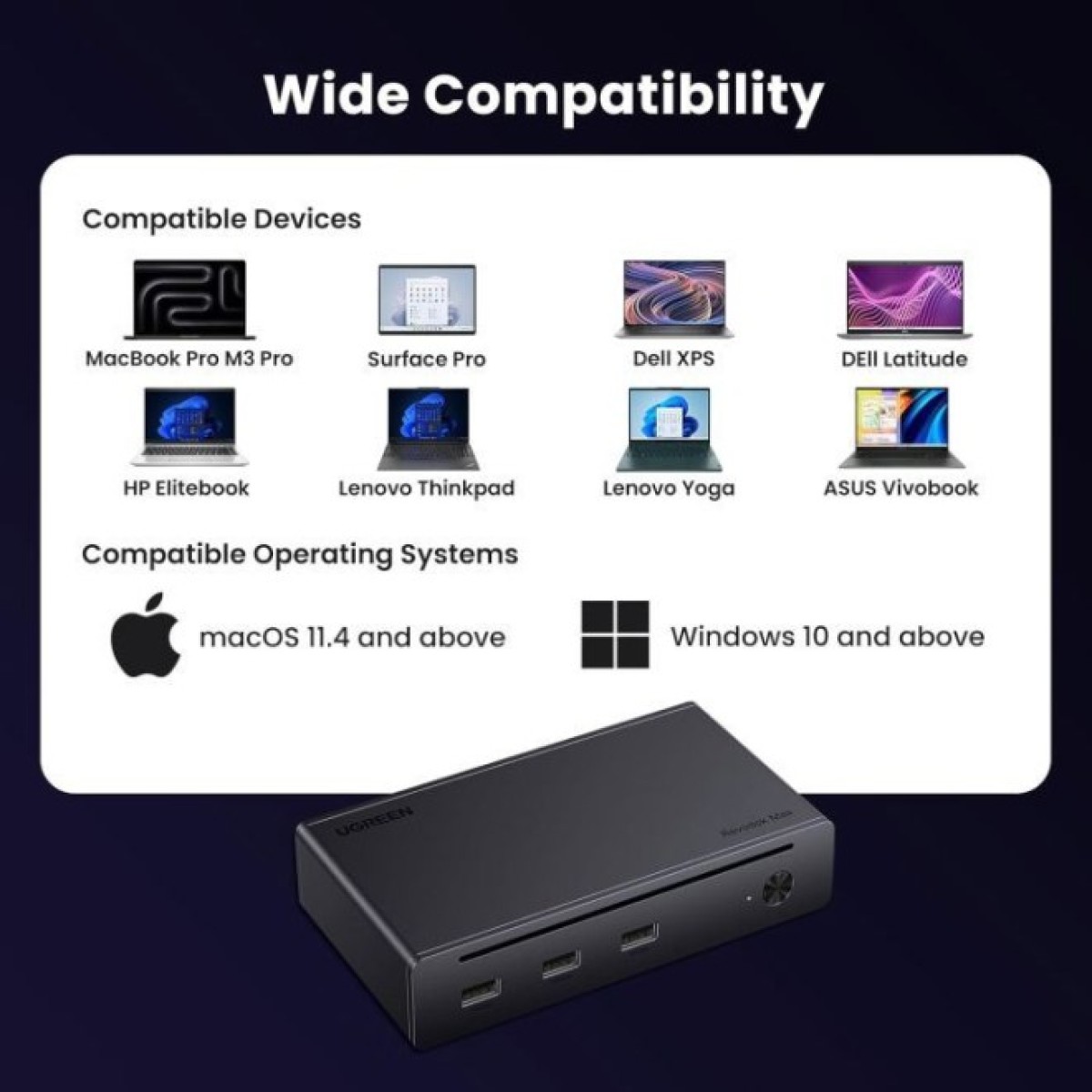 Концентратор Ugreen Thunderbolt 4 to 3xTh.4/3xUSBA 3.2/RJ45 Gigabit/140W ARevodok Max 8-in-1 U708 (25053EU) 98_98.jpg - фото 3