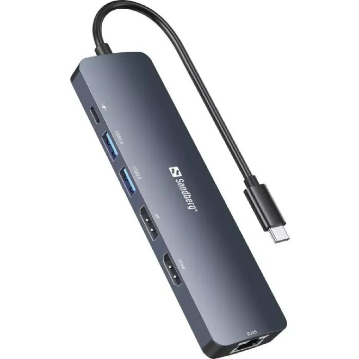 Концентратор Sandberg USB3.1 Type-C to HDMI/USB 3.0x2/RJ45/USB-C/DisplayPort PD 100W Hub 6-in-1 (136-43) 98_98.jpg - фото 2