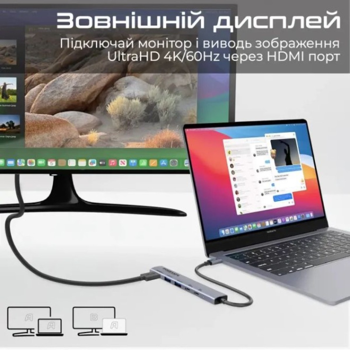 Концентратор Promate USB Hub 5 ports linkhub-5x (linkhub-5x) 98_98.jpg - фото 2