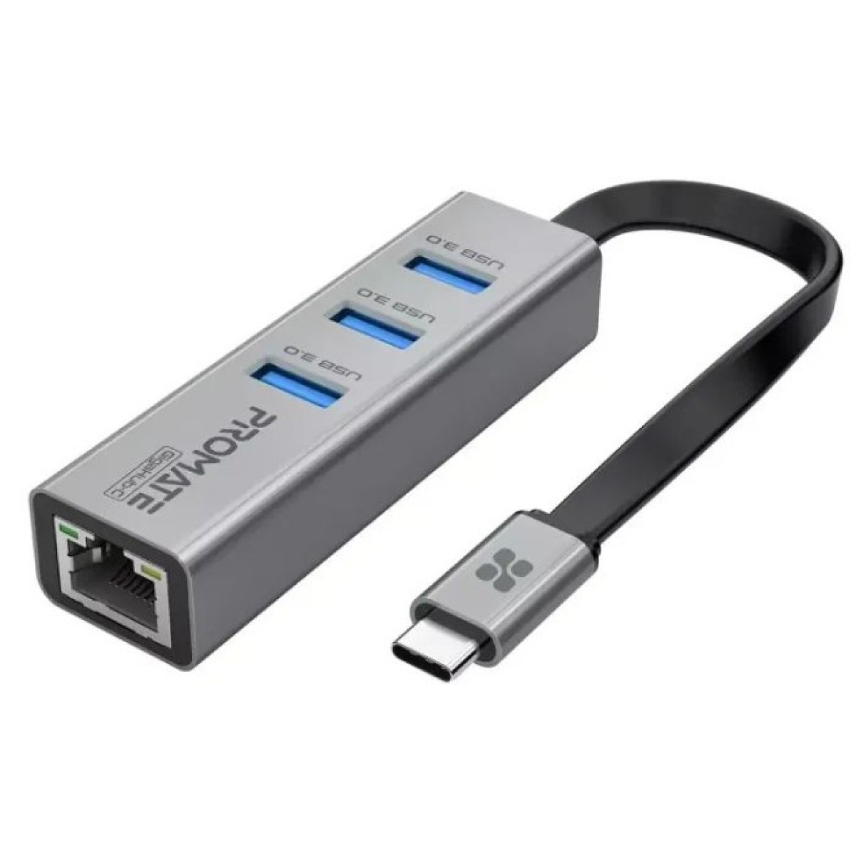 Концентратор Promate USB Hub 4 ports gigahub-c.grey (gigahub-c.grey) 256_256.jpg