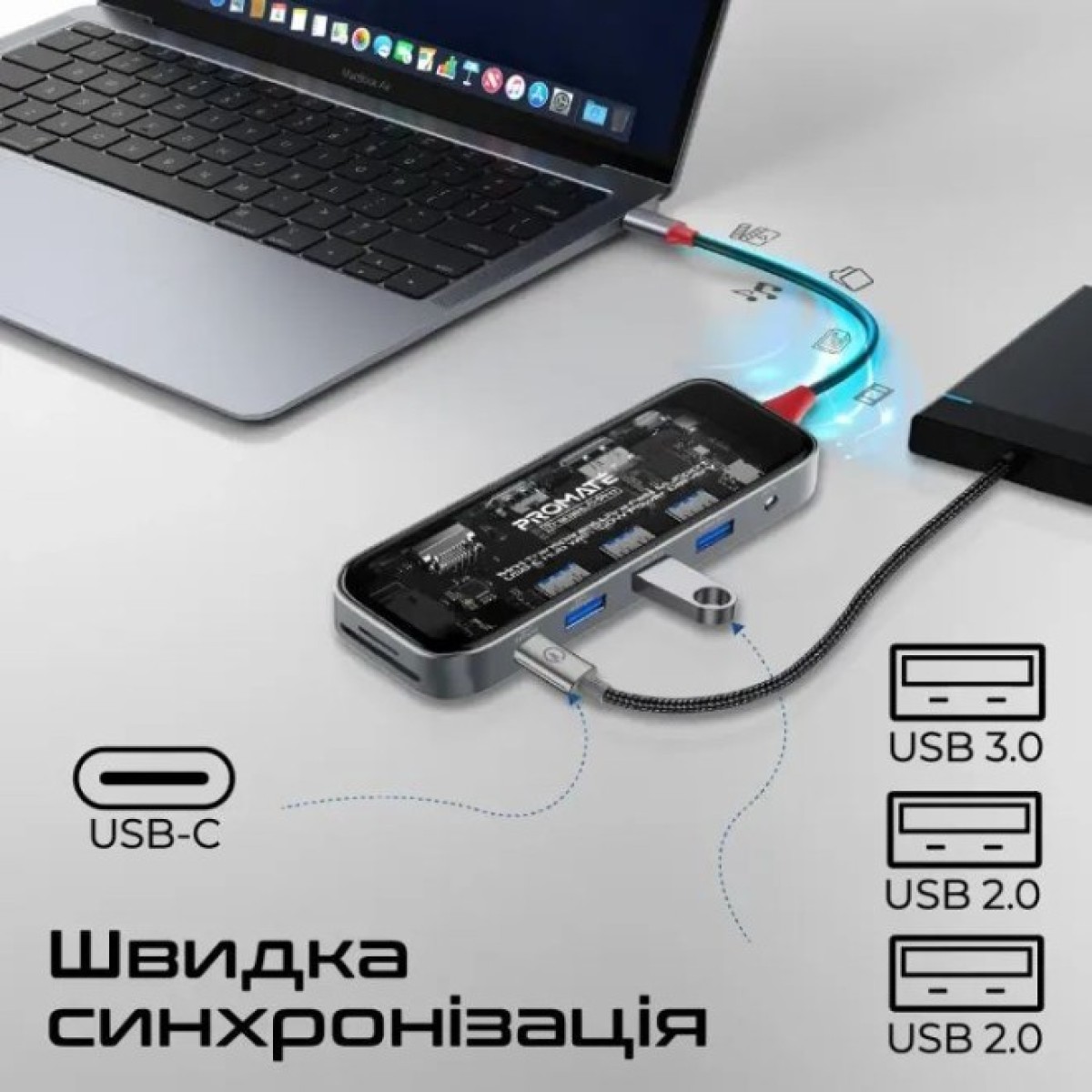 Концентратор Promate USB Hub 11 ports transhub-pro (transhub-pro) 98_98.jpg - фото 6