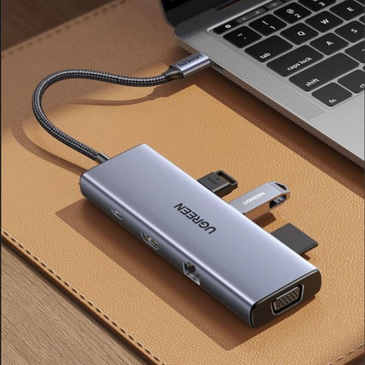Концентратор Ugreen USB3.1 Type-C to HDMI60Hz/VGA/USB 3.0х3/RJ45/SD/TF/PD 100W 9-in-1 CM498 (15600) 98_98.jpg - фото 4