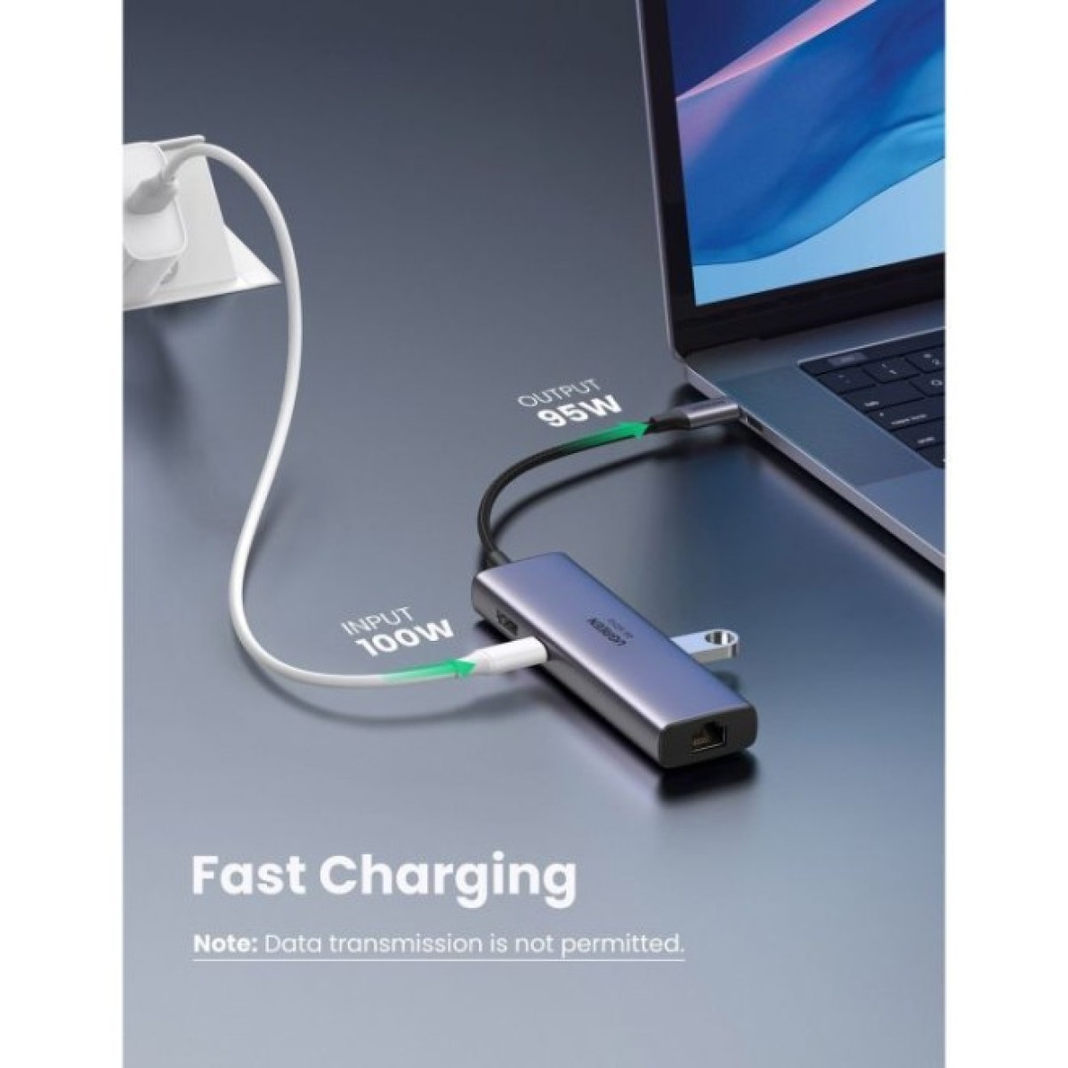 Концентратор Ugreen USB3.1 Type-C to HDMI/USB 3.0x2/RJ45/SD/TF/PD 100W CM512 (60515) 98_98.jpg - фото 7