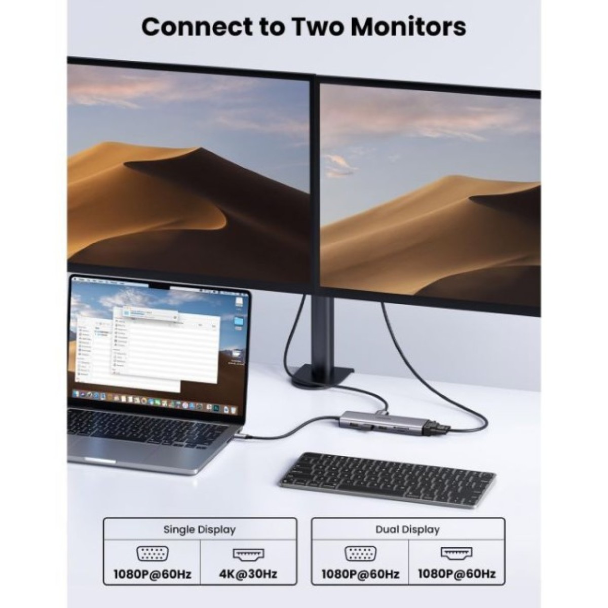 Концентратор Ugreen USB3.1 Type-C to HDMI/VGA/USB 3.0х3/RJ45/SD/TF/PD/35мм TRRS 100W 10-in-1 (15601) 98_98.jpg - фото 6