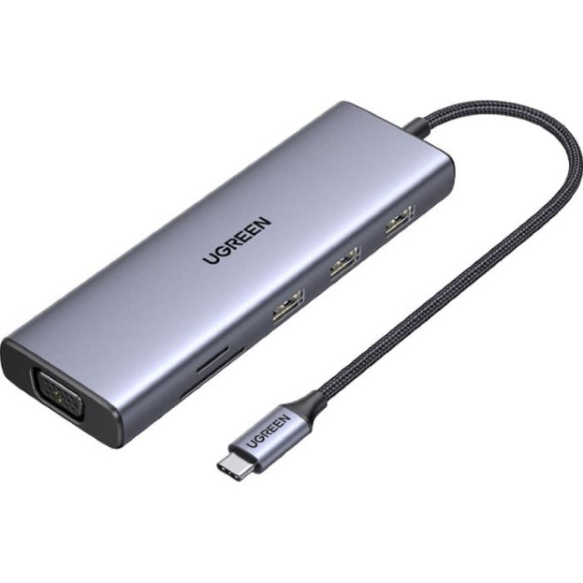 Концентратор Ugreen USB3.1 Type-C to HDMI60Hz/VGA/USB 3.0х3/RJ45/SD/TF/PD 100W 9-in-1 CM498 (15600) 256_256.jpg