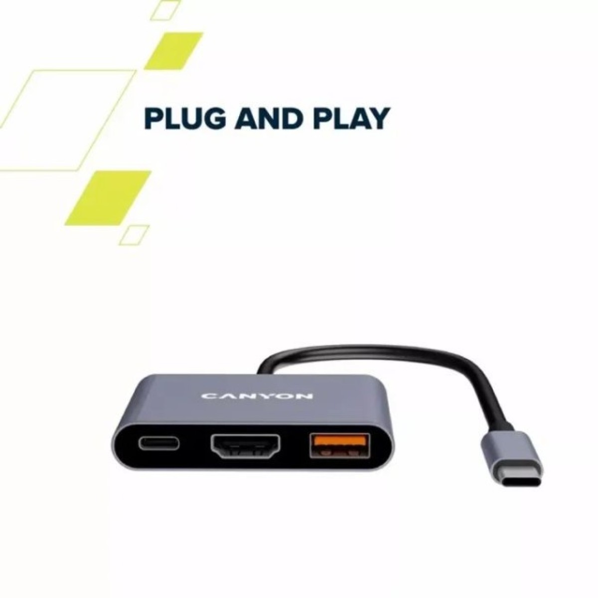 Концентратор Canyon hub DS-4 3in1 USB-C Grey (CNS-TDS4) 98_98.jpg - фото 6